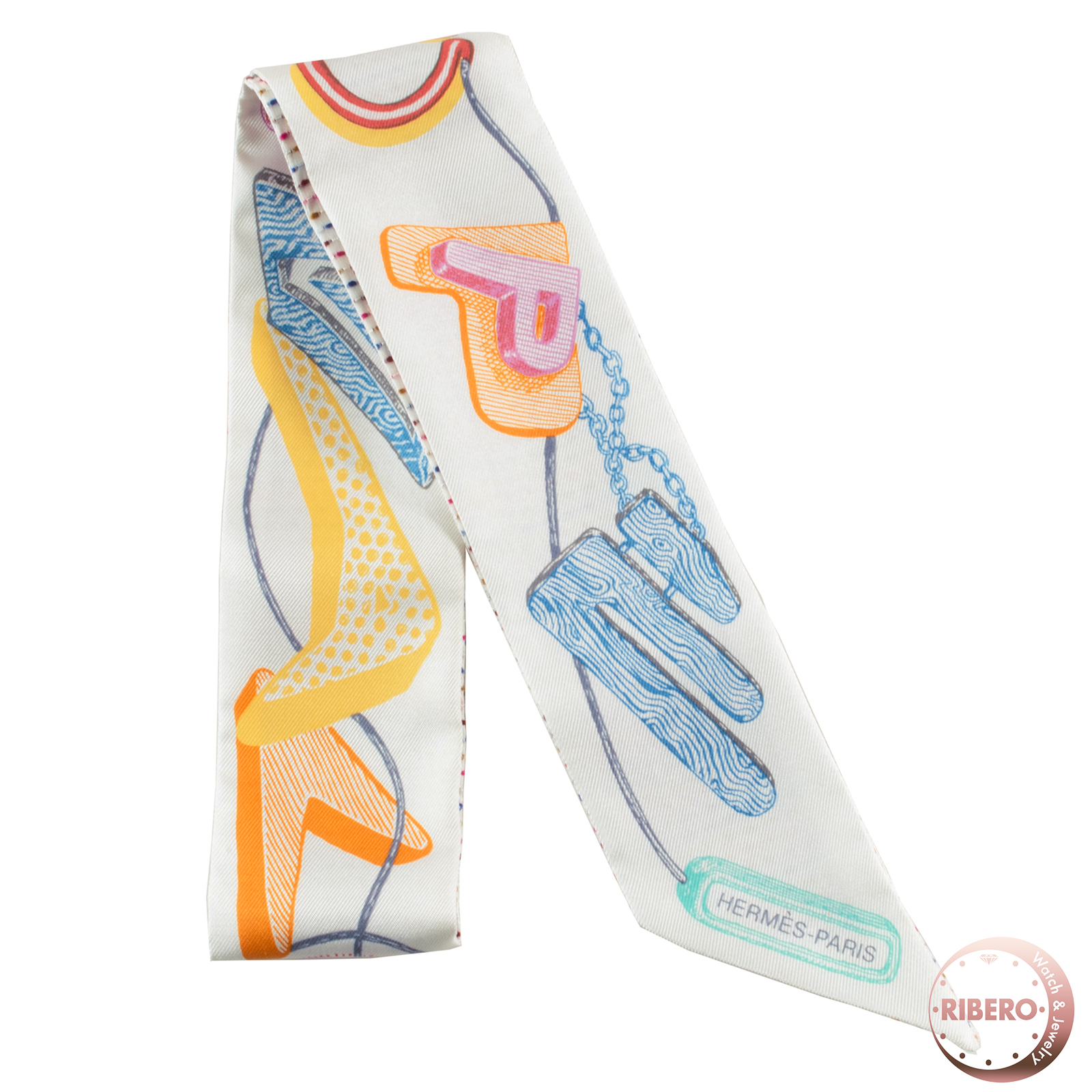 エルメス Chevaloscope Neon ｼｭｳﾞｧﾙｽｺｰﾌﾟ ﾈｵﾝ 853954S 04 ツイリー スカーフ
