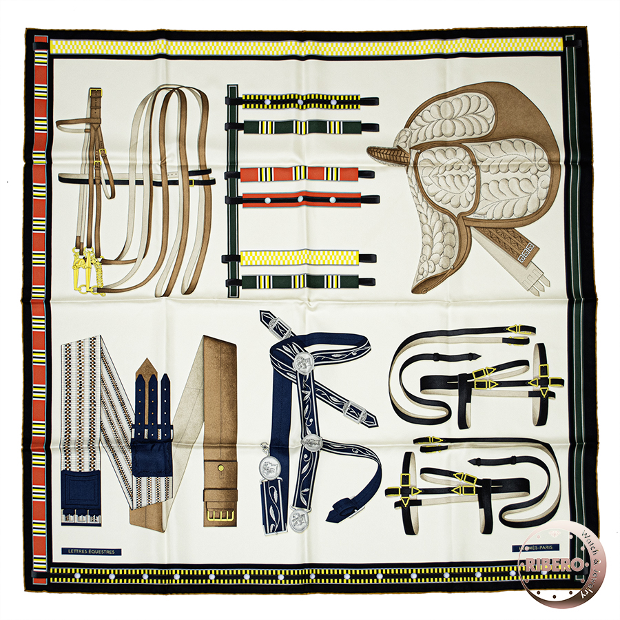 エルメス カレ90 Lettres Equestres レトル エスケトル 004039S 04 スカーフ 2023AW