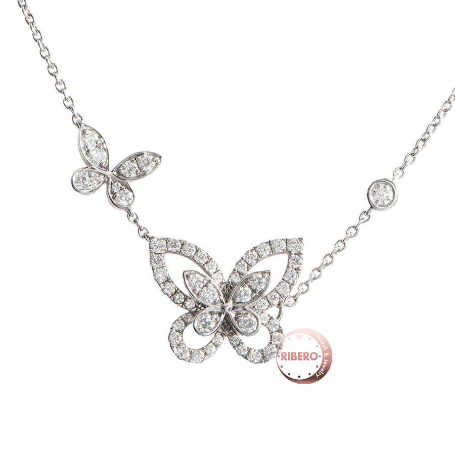 グラフ ダブル バタフライ シルエット ダイヤモンド ペンダント RGP745 ネックレス